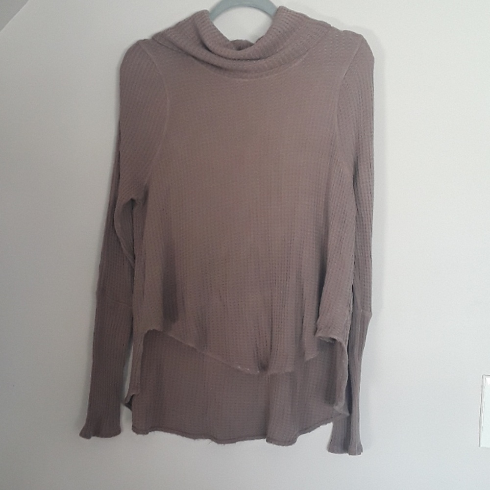 Free People We the Free waffle knit cowl neck top